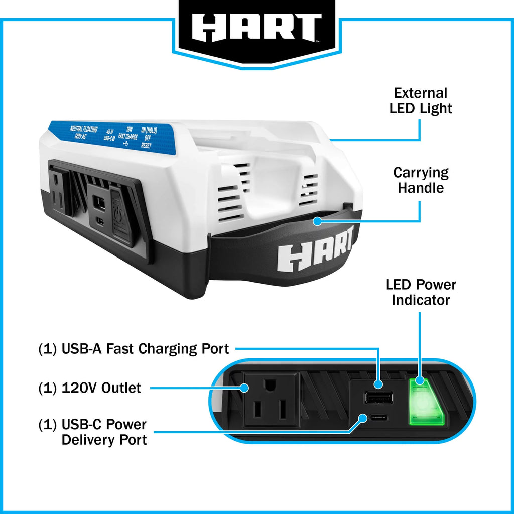 300 Watt Battery Powered Power Source with LED Light and Carry Handle R48200