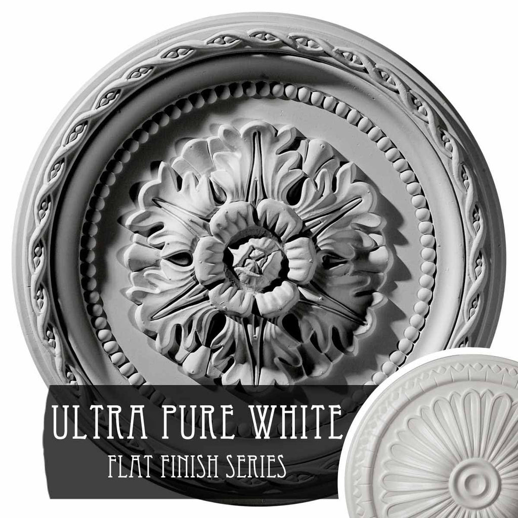 11 1/2x22OD x 1x22P Ultra Pure White Ceiling Medallion R729