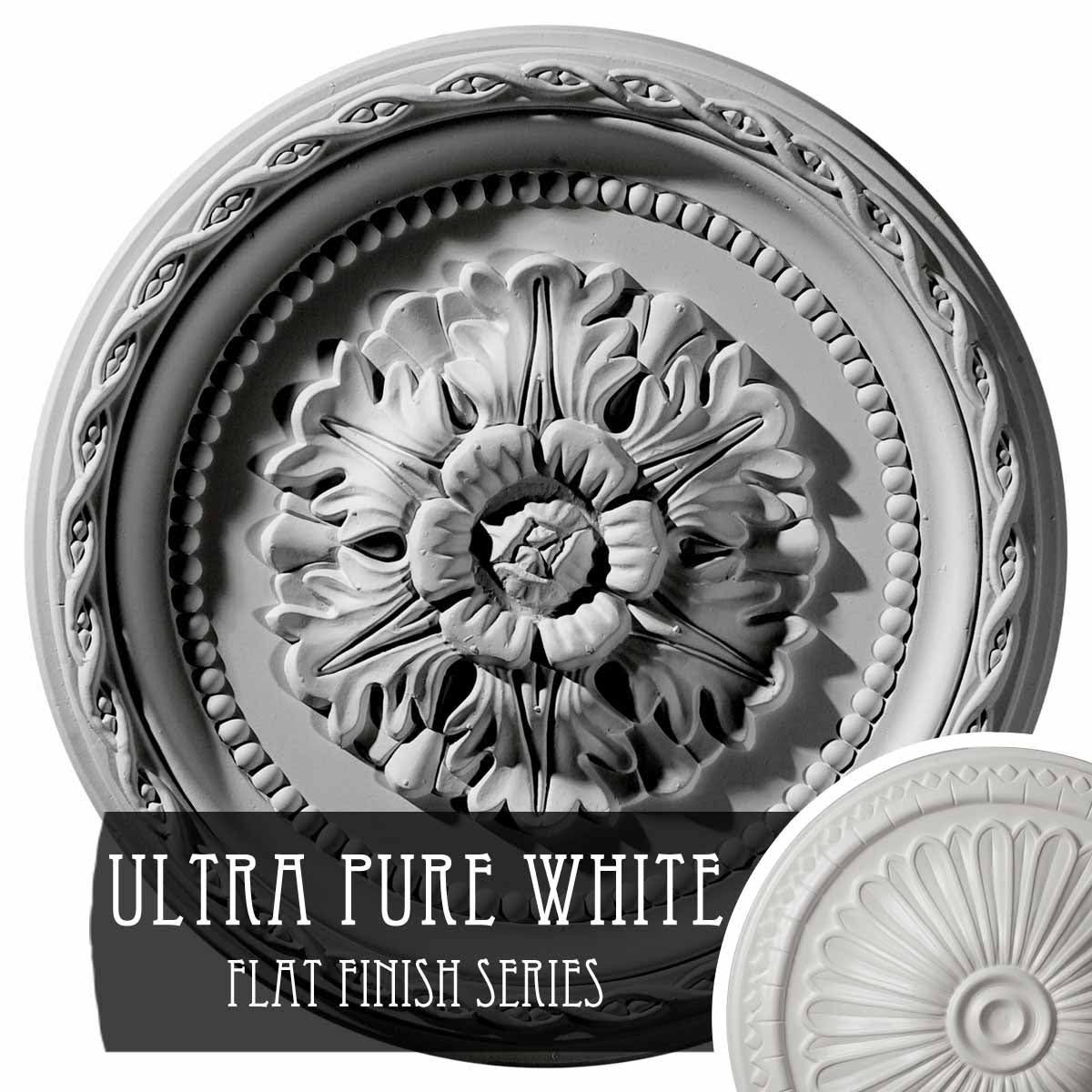 11 1/2x22OD x 1x22P Ultra Pure White Ceiling Medallion R729