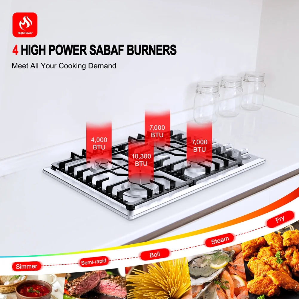 Stainless Steel 4-Burner Gas Cooktop N541700