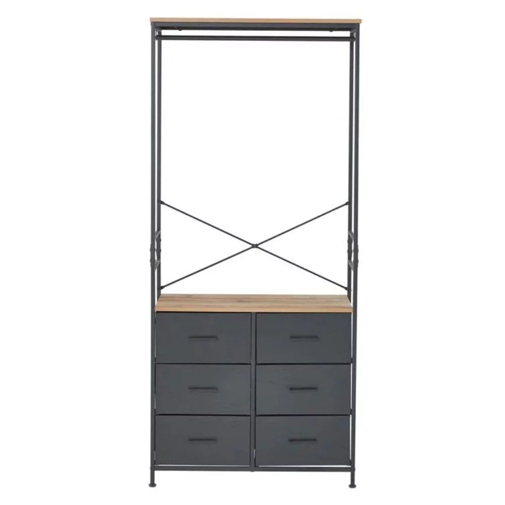 Clothing Rack with Hanging Rod and 6 Drawer R46266