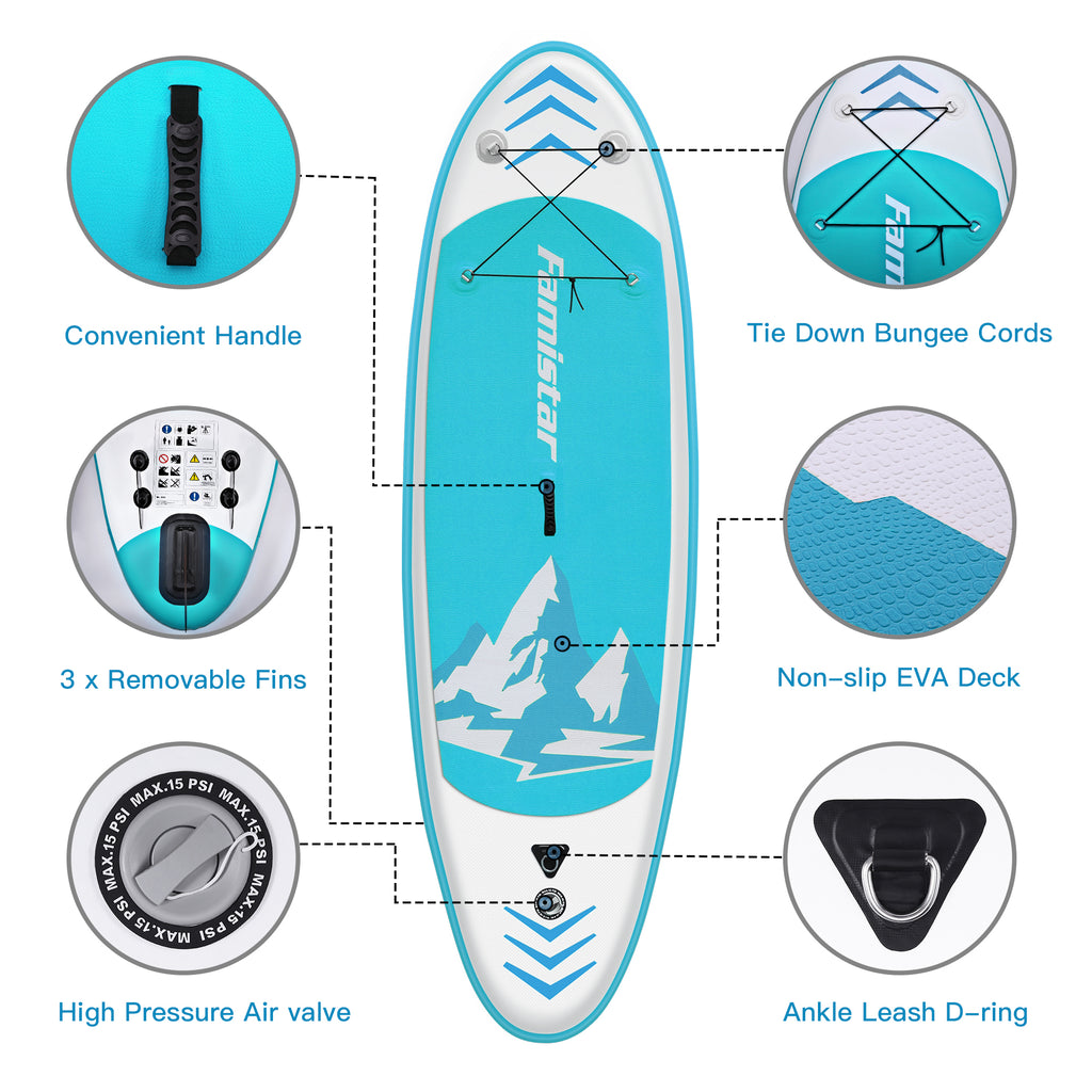 10' Inflatable Stand Up Paddle Board with Adjustable Paddle, Pump & Carrying Backpack M198