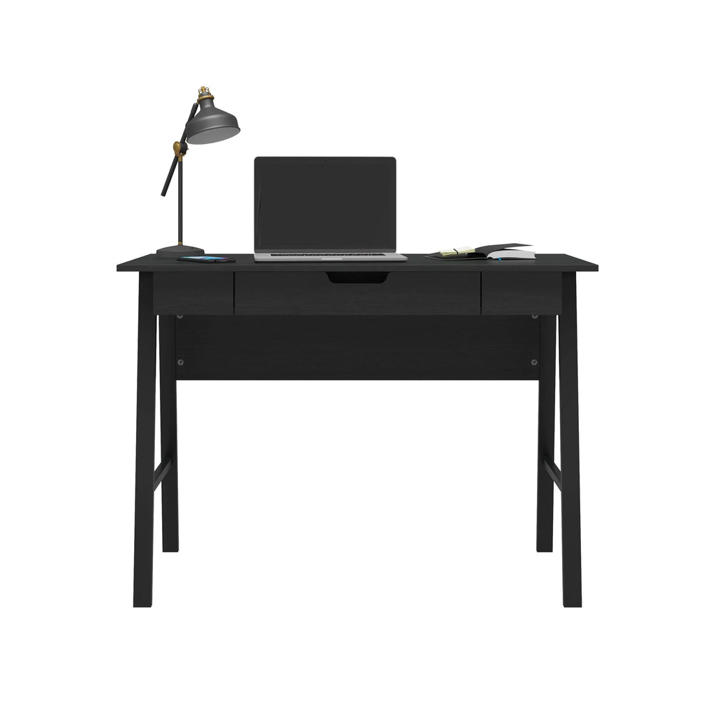 Black Oak Computer Desk with Drawer E976