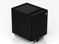 Black 2-Drawer Mobile Filing Cabinet with Lock and Casters D695