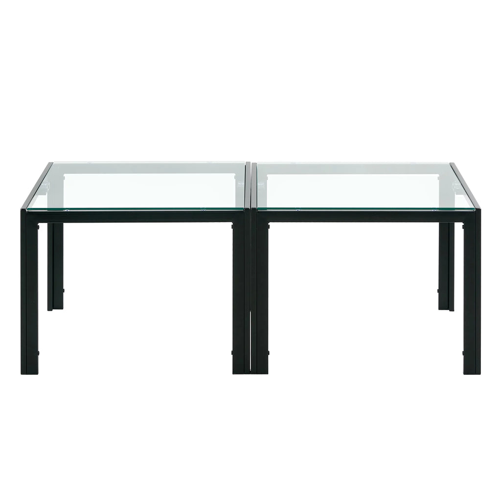 Coffee Table Set of 2 Tempered Glass W50325