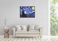 Framed Wall Art Canvas Prints of Starry Night Paintings Reproduction Black Frame Q2821