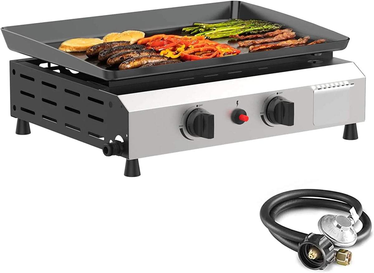 3 Burner Propane Gas Griddle with Side Shelves B990