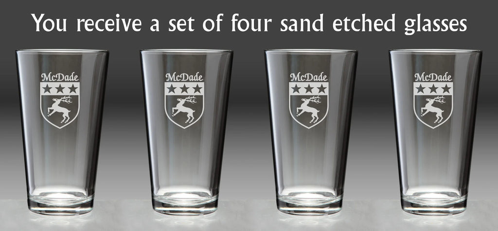 Irish Coat of Arms Pint Glasses Set of 4 M632
