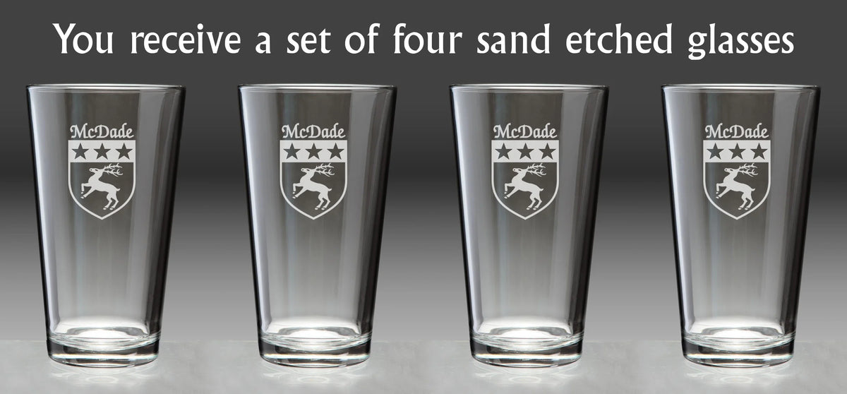 Irish Coat of Arms Pint Glasses Set of 4 M632