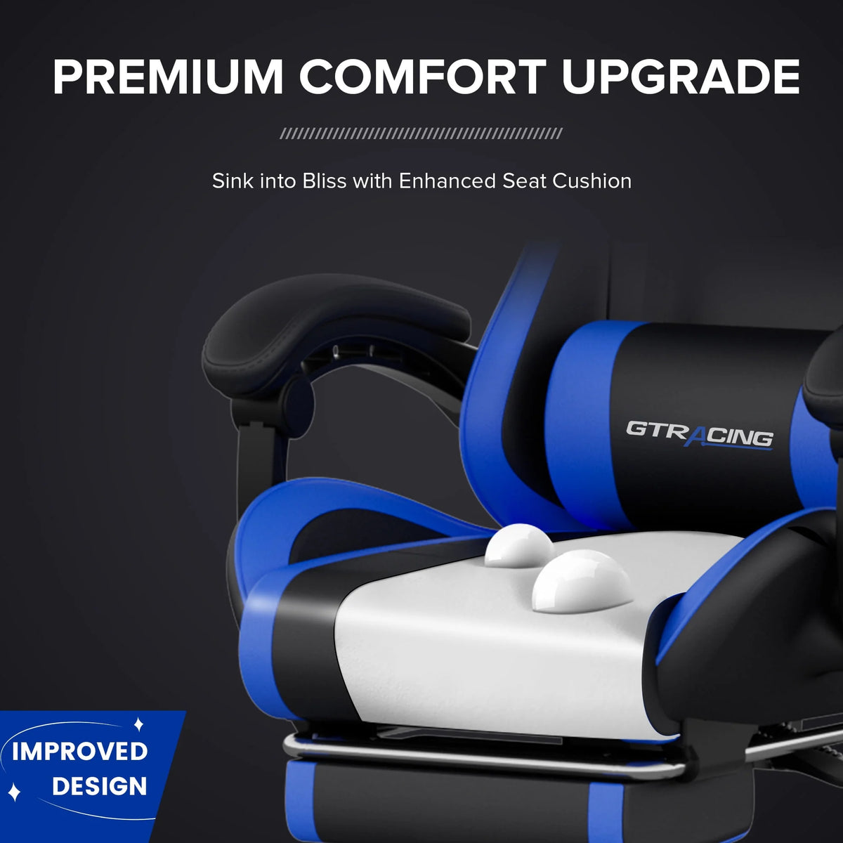 White Gaming Chair with Footrest K2377