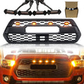 Bright Black Front Grill with Grey Letters and Amber Lights C5189