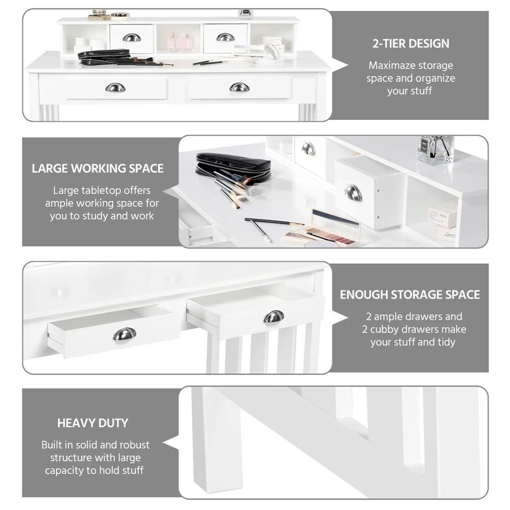 Writing Computer Desk with 4 Drawers L3528