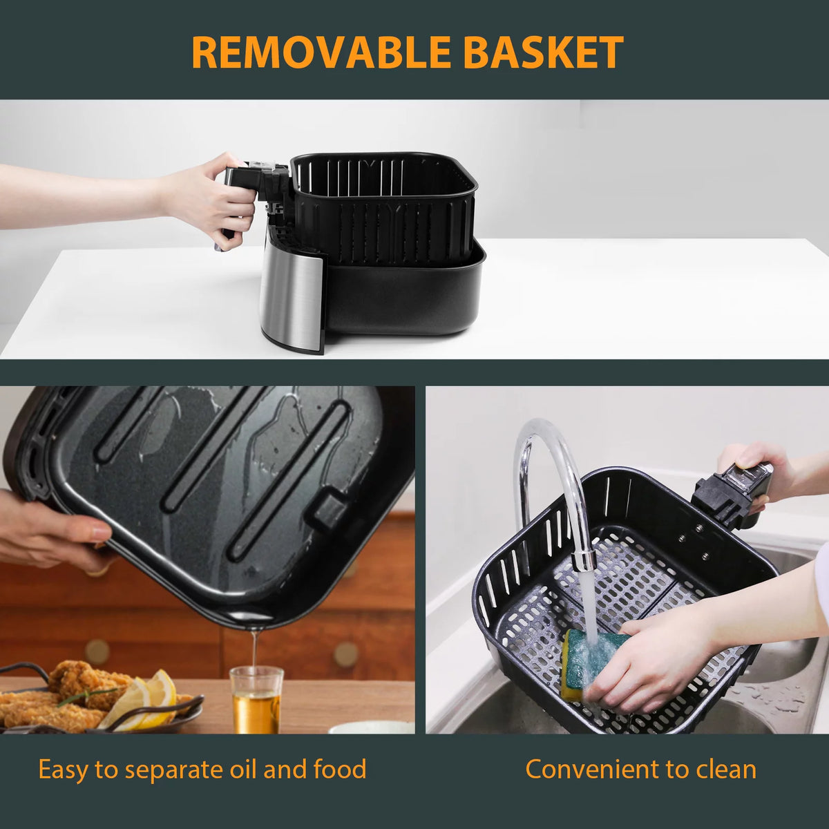 5.8 Quart 1700W 8-in-1 Non-Stick Air Fryer R1590
