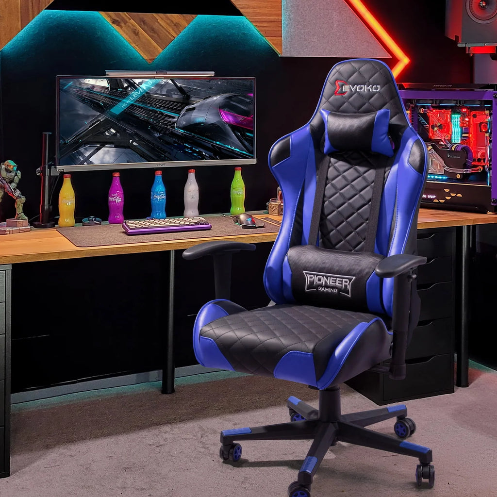 Red Ergonomic Gaming Chair with Headrest and Lumbar Support S64310