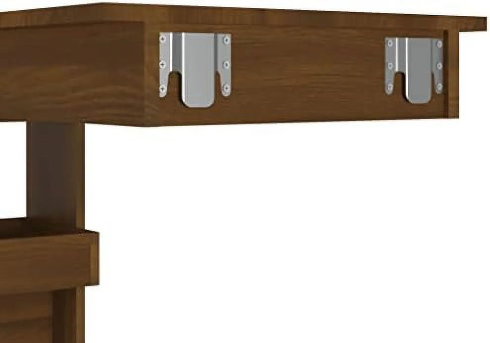 Black Engineered Wood Wall Table with Compartments G853796