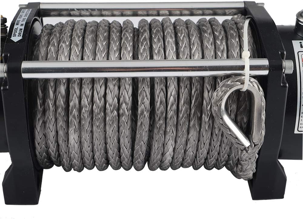 12V DC Winch with Synthetic Rope, 6 Ton (12,000 lb) Pulling Capacity C310340