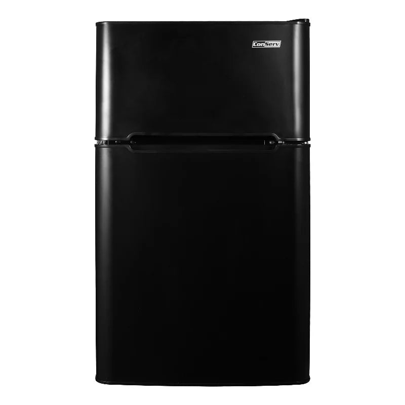 2 Door Mini Freestanding Refrigerator with Freezer in Black E9564